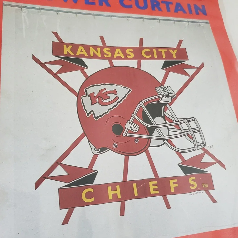 Vintage 1994 Kansas City Chiefs NFL Shower Curtain Jay Franco New Sealed Vinyl